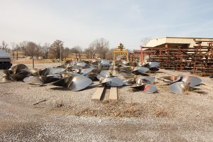 Array of towboat propellers.