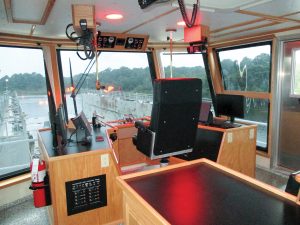 Wheelhouse of the Tom Torretti. 