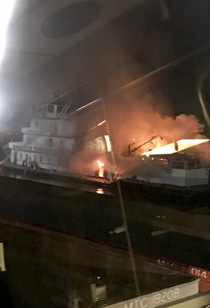 towboat George King fire