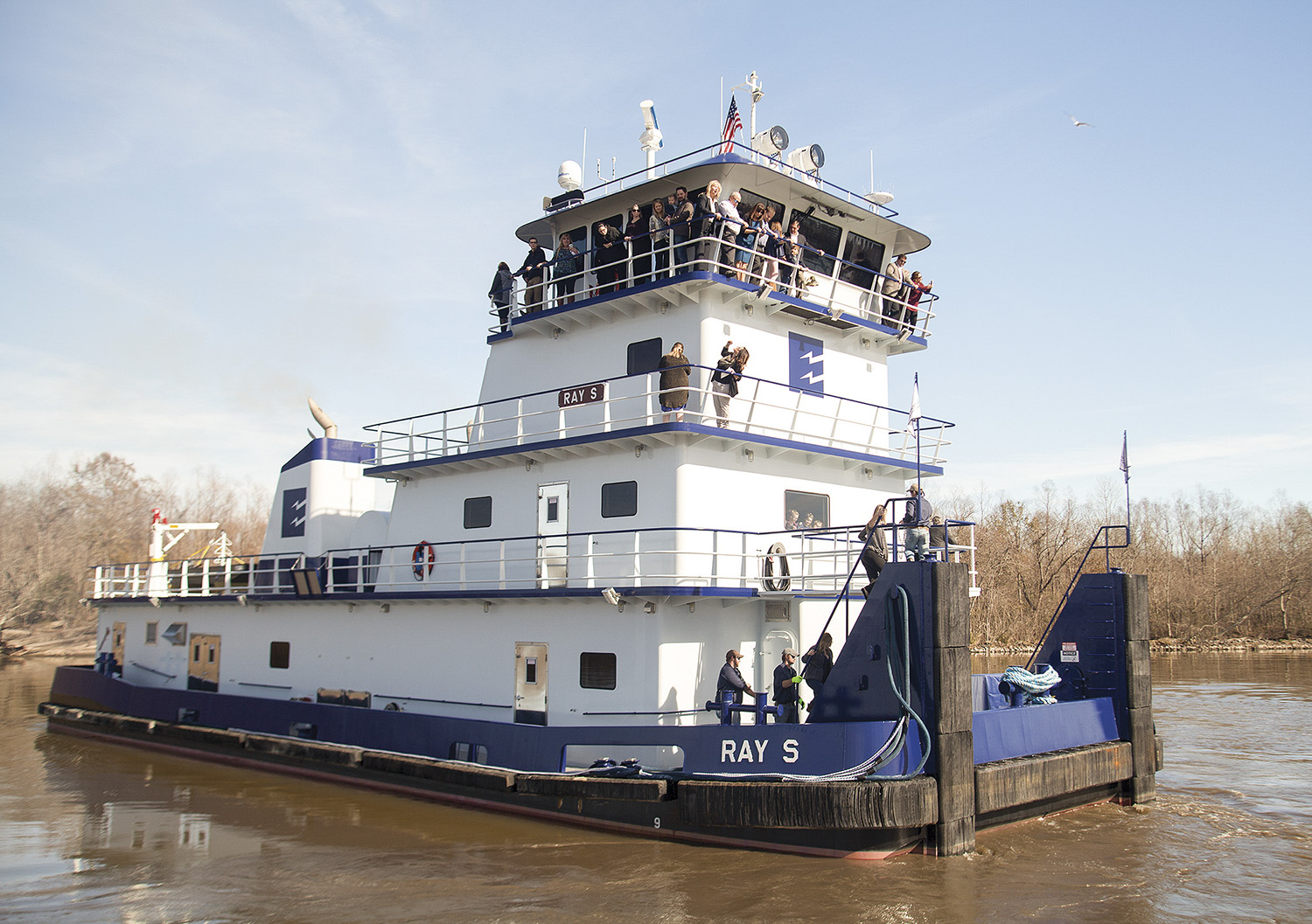 The 3,000 hp. mv. Ray S was built by Conrad Shipyard.