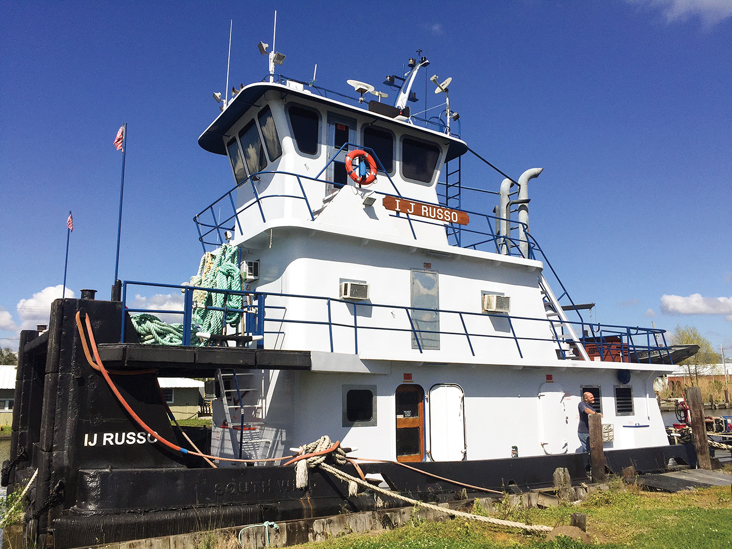 The mv. I.J. Russo has been renamed Clifford H. Galley. It is being rehabbed and will go into service on the Upper Mississippi.