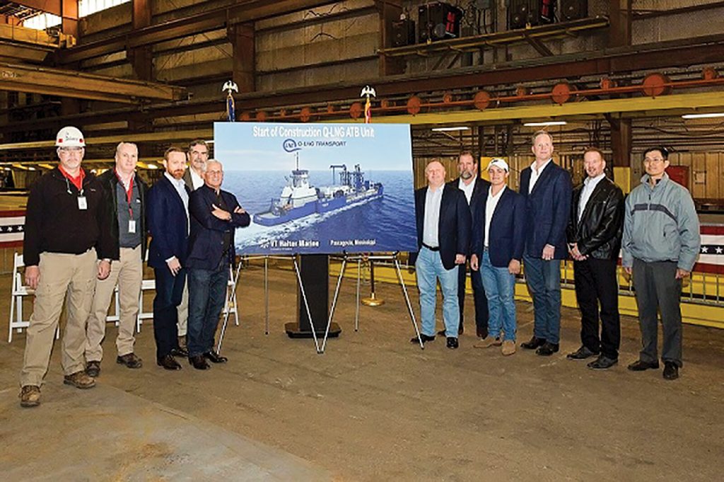 VT Halter Marine held a ceremony March 8 in celebration of America’s first LNG ATB barge unit.