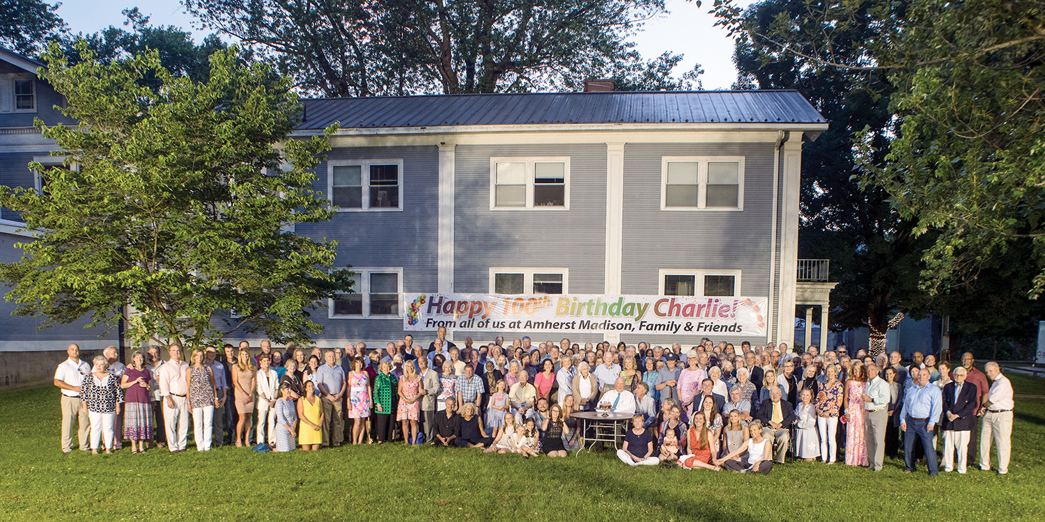 Over the course of three celebrations on consecutive days, some 700 friends and well-wishers came to wish Charlie Jones a happy 100th birthday. (Photo by Carrie Kirk)