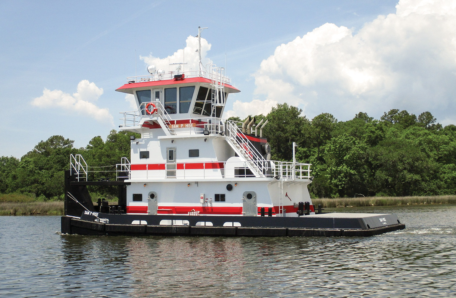 The 1,606 hp. Sam P. Hise is the third of four towboats Master Marine is building for Waterfront Services Company.