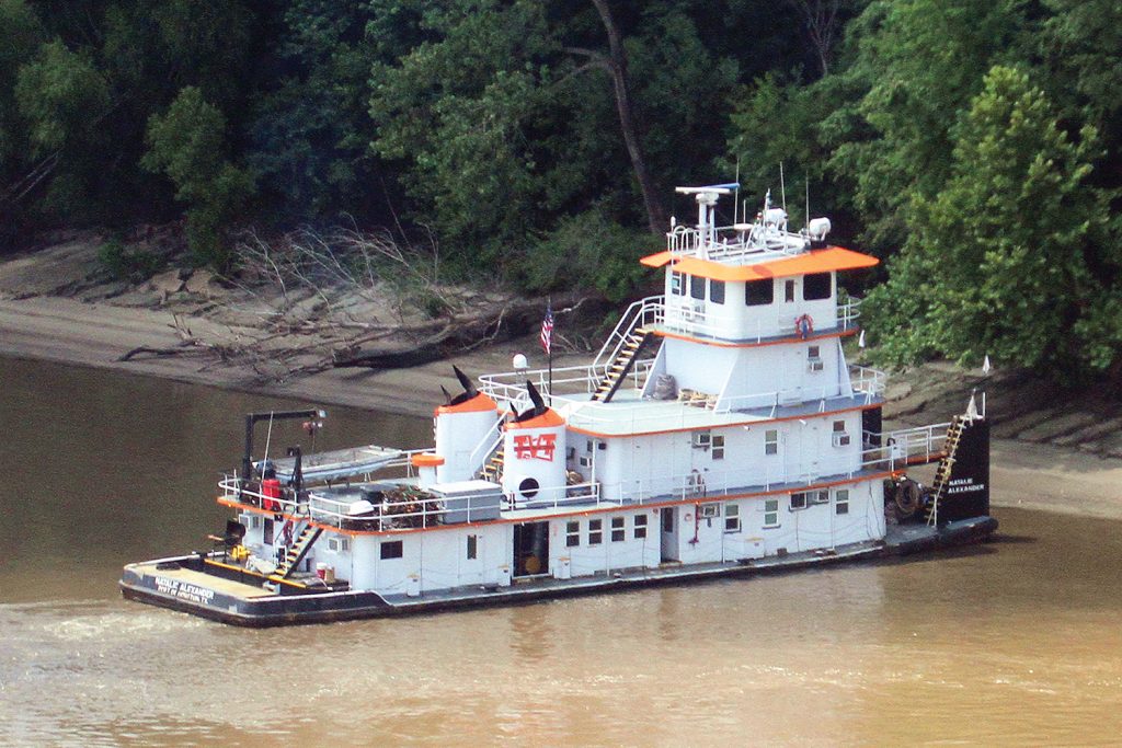 Photographed when it had already been repainted in TVT colors but before the name was changed, the Natalie Alexander is now the Tom Freeman. (Photo by Jeff L. Yates)