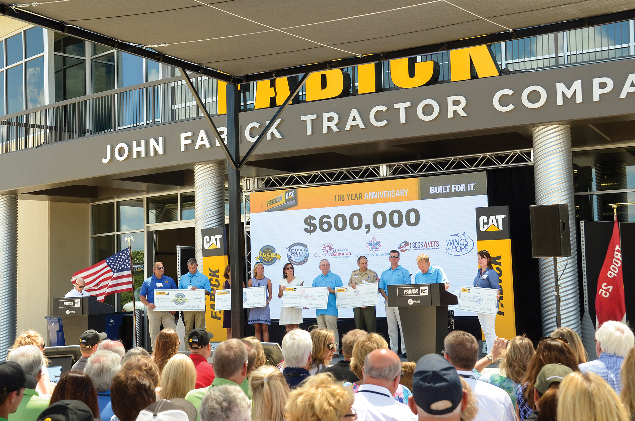 Fabick Cat celebrated its 100th anniversary by donating $600,000 to six St. Louis-based charities.