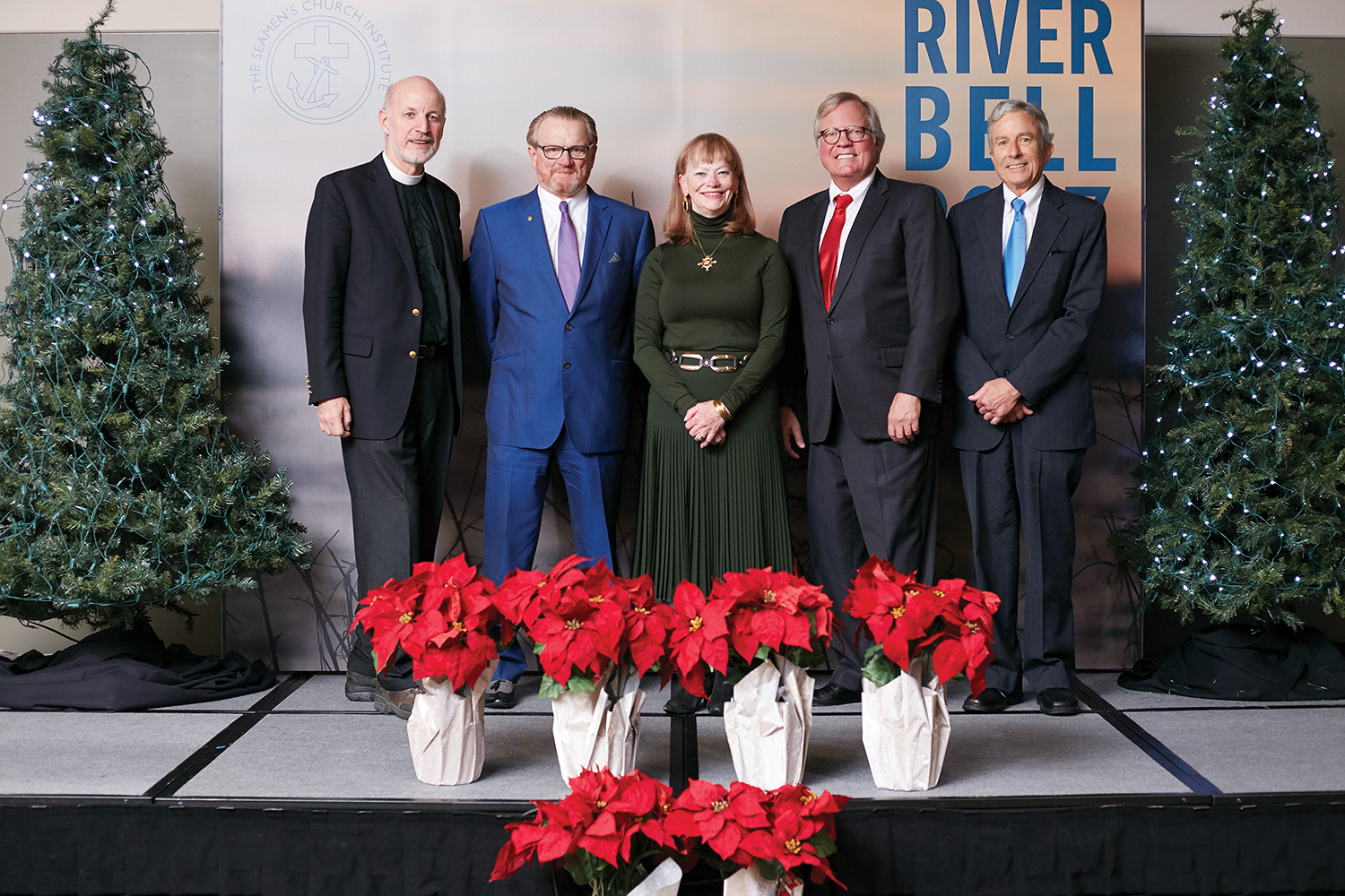 The Rev. David Rider, Tim Downs, Cherrie Felder, James Farley and Scott McGeorge.