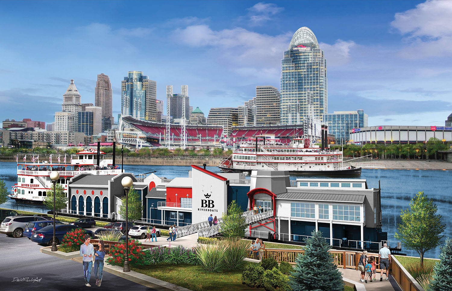 An artist’s rendering of what the new BB Riverboats dock facility will look like once it’s completed in November.