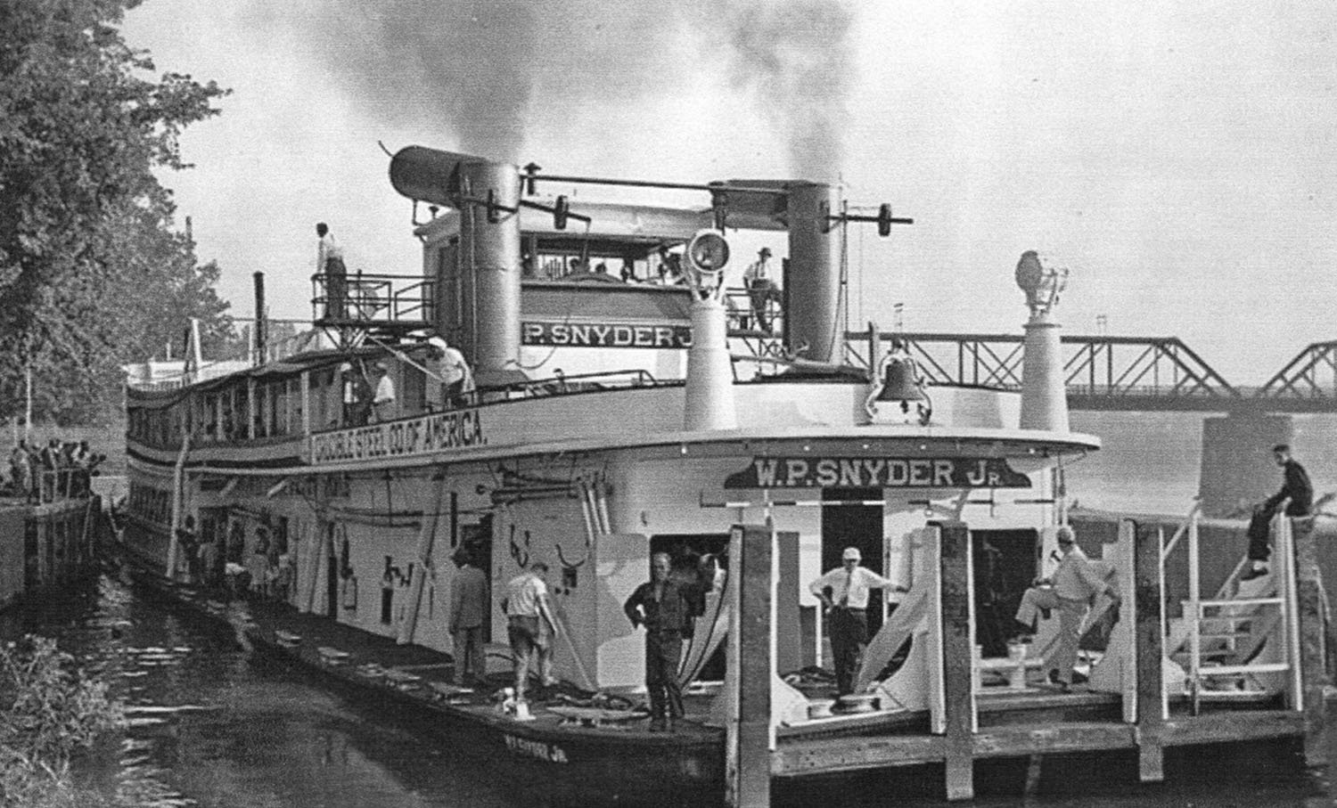 The W.P. Snyder Jr., arriving at Marietta in 1955.