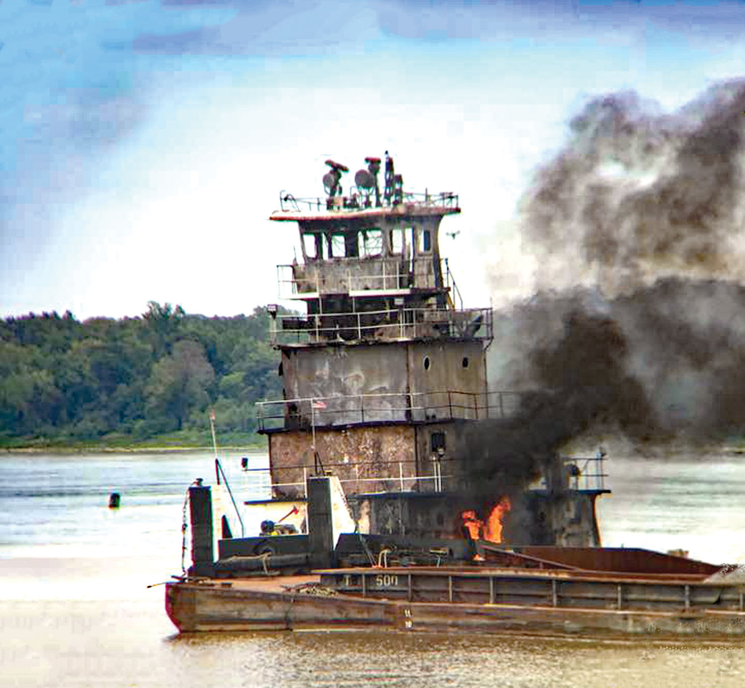 Mv. Jacob Kyle Rusthoven Catches Fire On Lower Miss