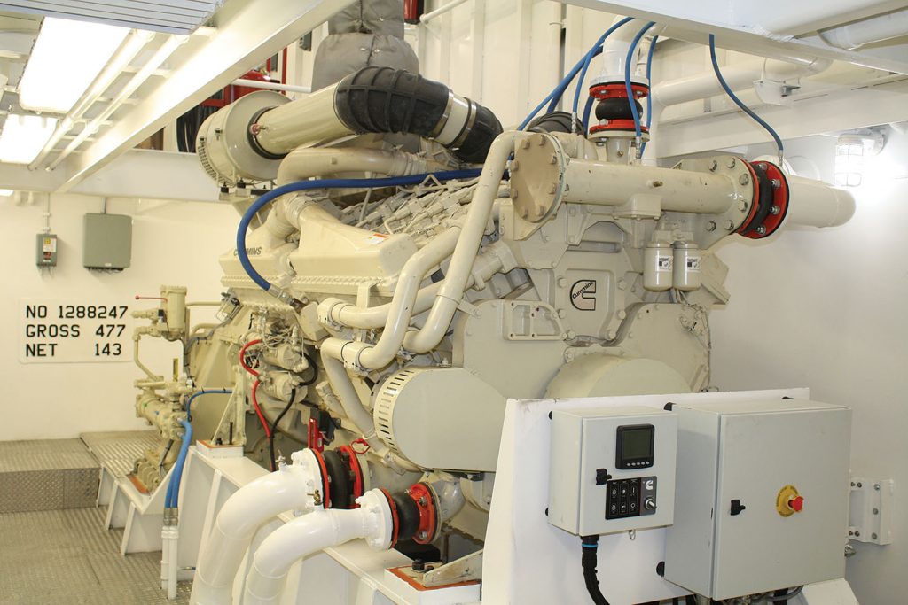 The vessel is powered by Cummins QSK50-M1 Tier 3 marine diesel engines. (Photo courtesy of JANTRAN)