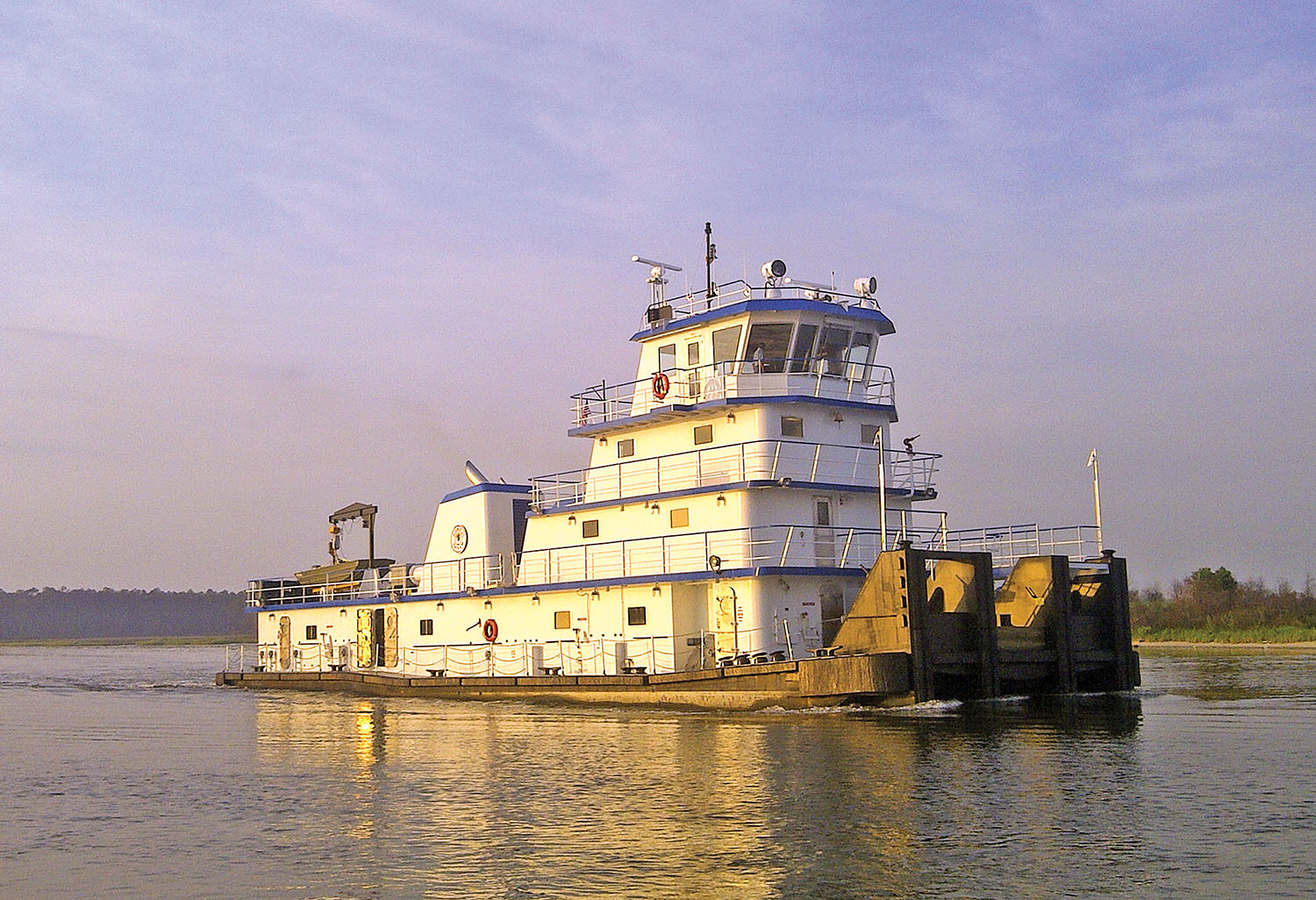 Metal Shark is building three 120- by 35-foot river towboats of this John W. Gilbert Associates Inc. design for Florida Marine Transporters Inc. (Photo courtesy of Metal Shark)