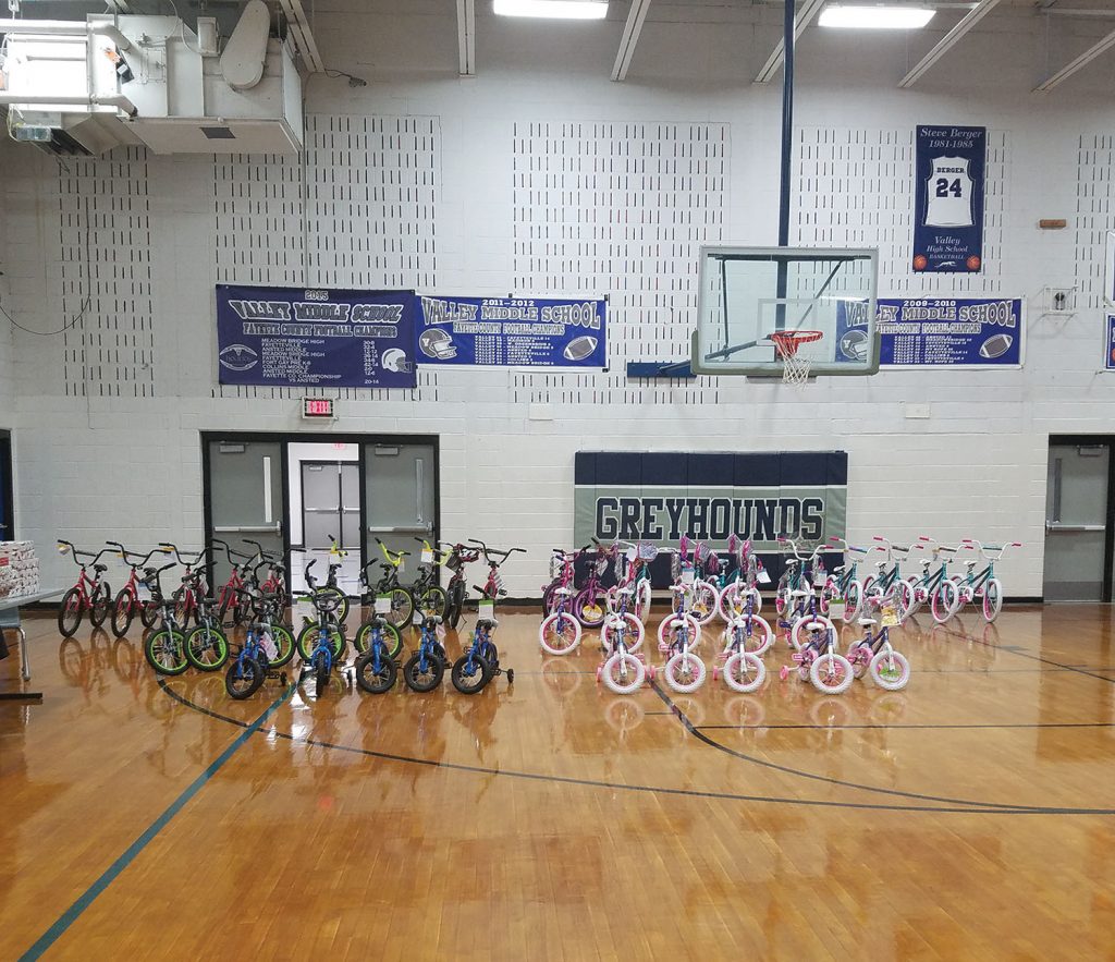 Bikes for this year’s annual Christmas giveaway. (Photo courtesy of Anthony Pettry)