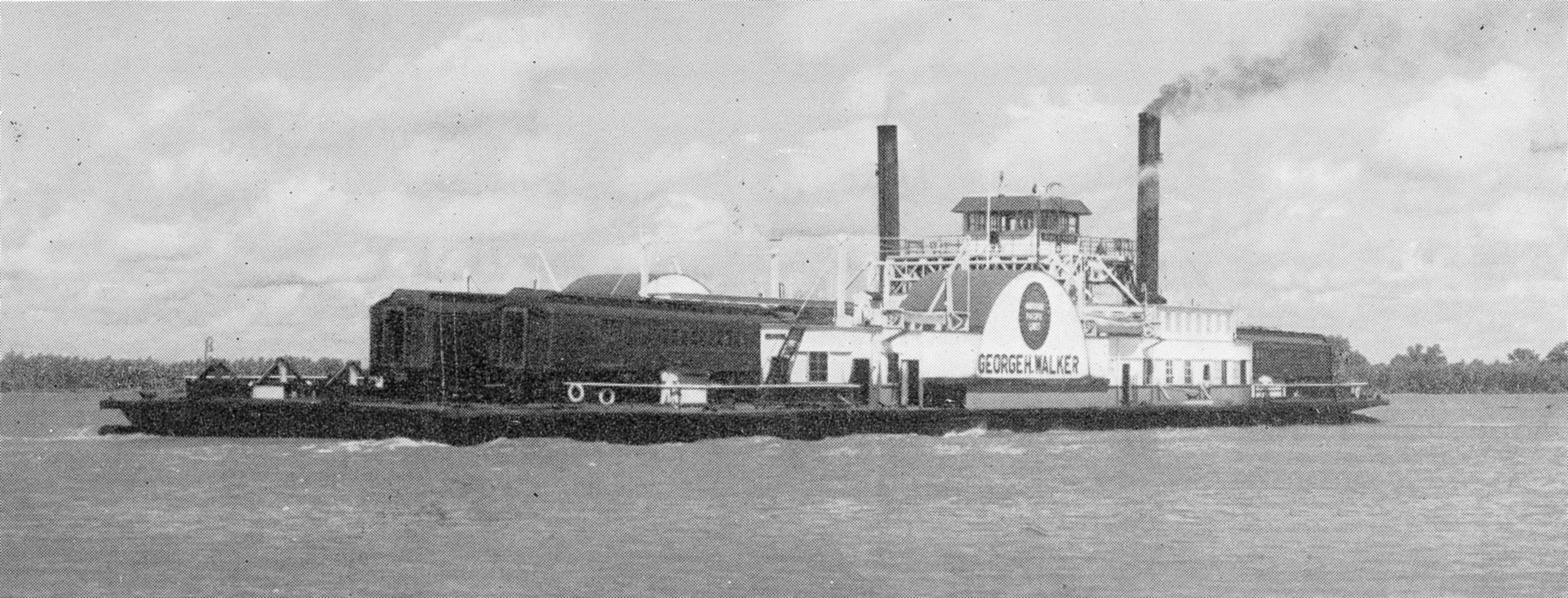 The steam ferry George Herbert Walker operated on the Lower Mississippi River between Baton Rouge and Anchorage, La.