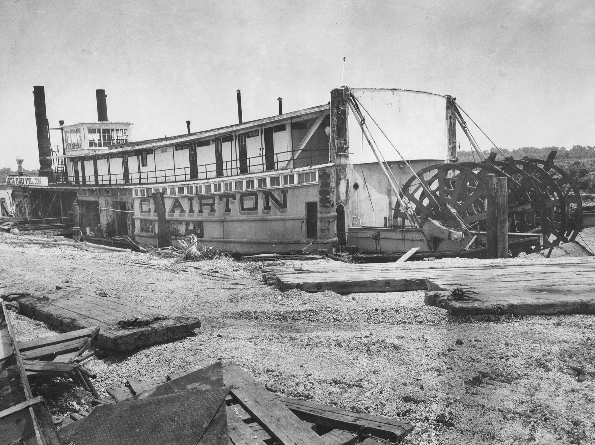 The retired riverboat Clairton in 1973. (Keith Norrington collection)