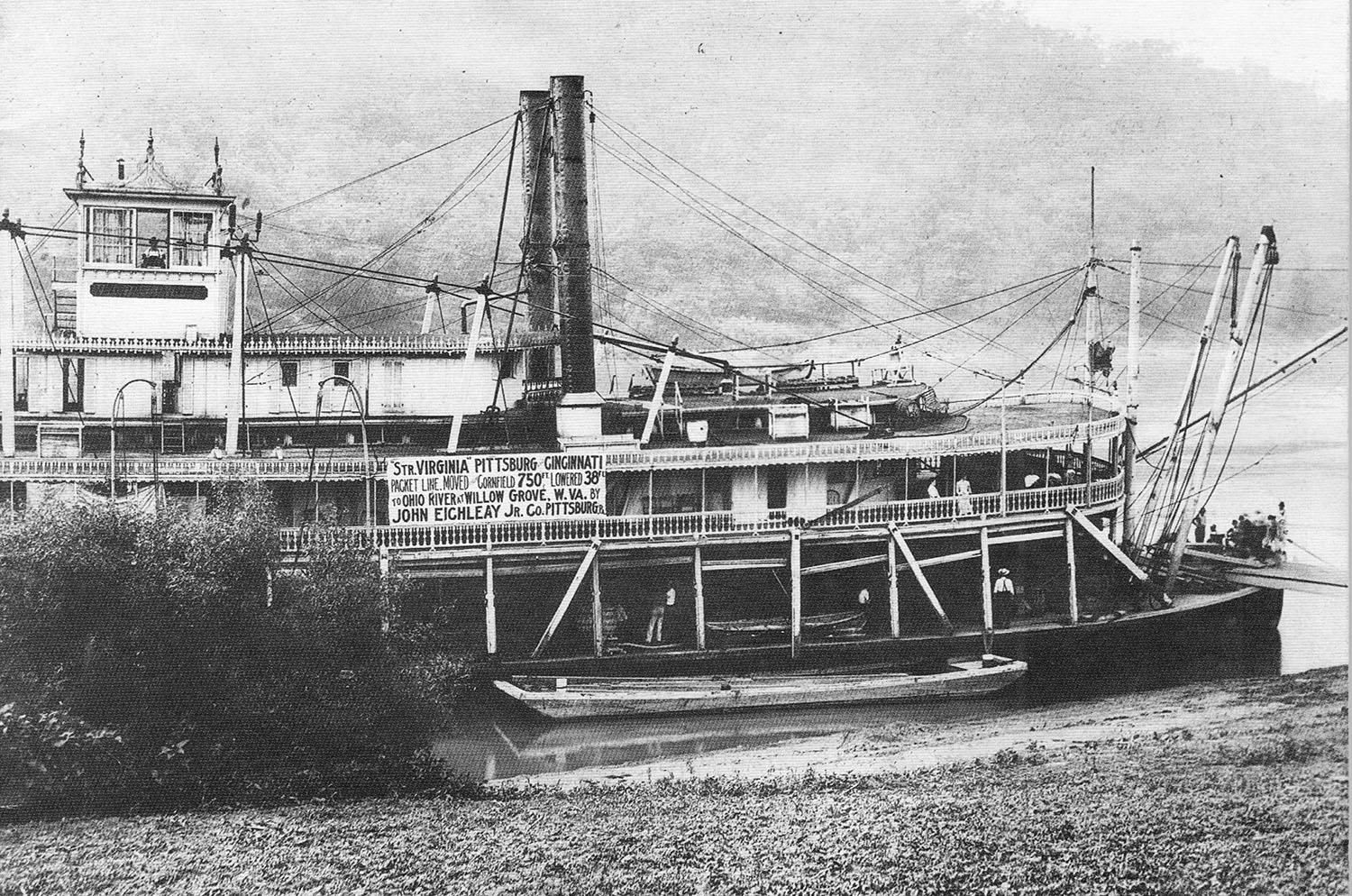 The Virginia after being refloated from the cornfield in June 1910. (Keith Norrington collection)