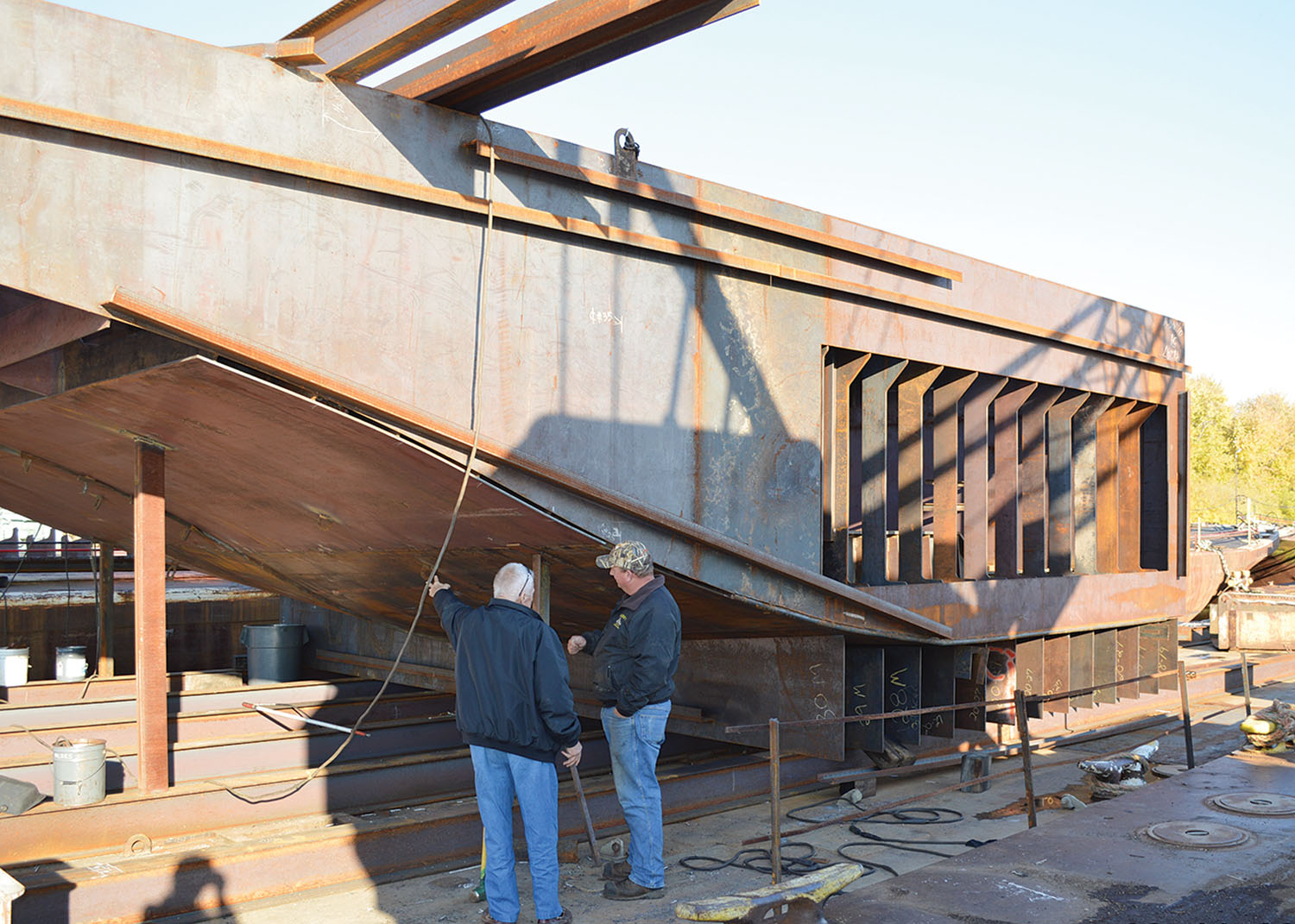 New towboat under construction at Mike’s. (Photo courtesy of Mike's Inc.)