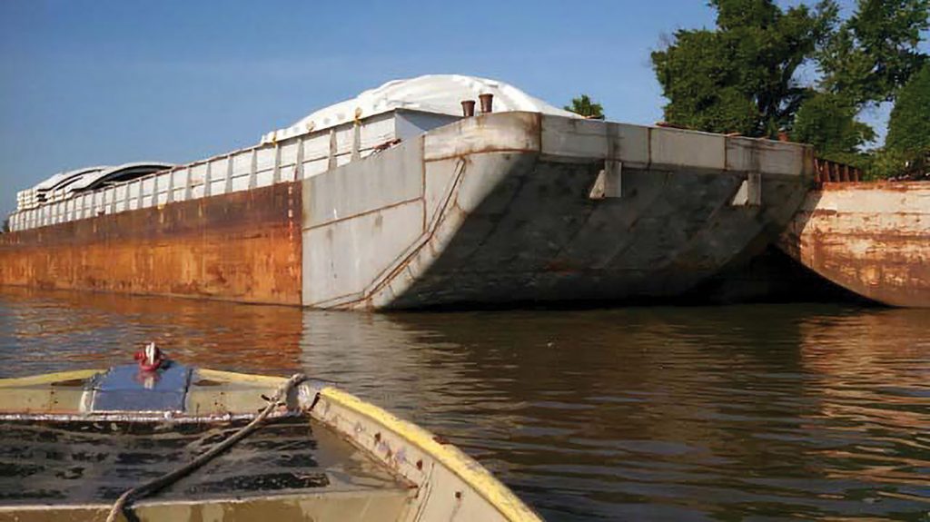 "After" view of barge rake replacement. (Photo courtesy of Waterfront Services Company)