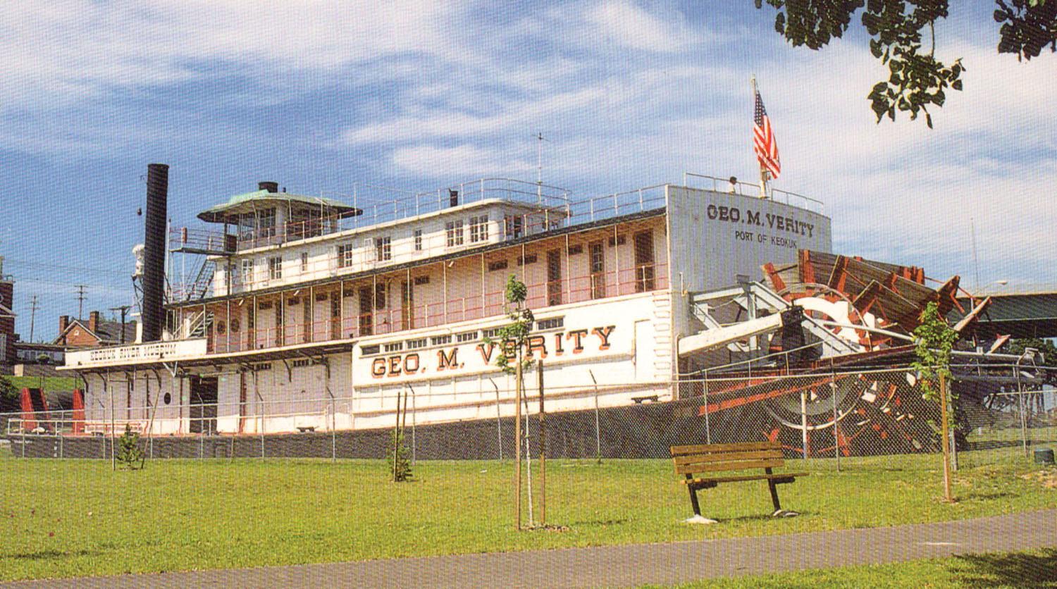 The retired steam towboat George M. Verity has been a museum at Keokuk since 1961. (Keith Norrington collection)