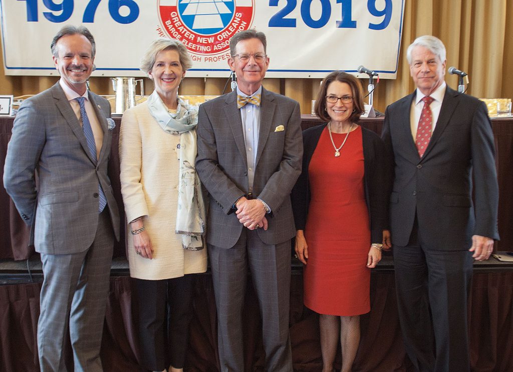 Judges Panel, from left: Marc Hebert, Judge Janis van Meerveld, Judge Kurt Engelhardt, Judge Jane Triche Milazzo and Judge Barry Ashe. (Photo by David Murray)