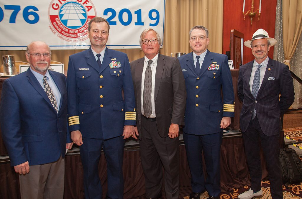 —photo by Frank McCormack From left, Alan Savoie, Capt. Phil Shifflin, James Farley, Capt. Wayne Arguin and Marc Hebert. (Photo by Frank McCormack)