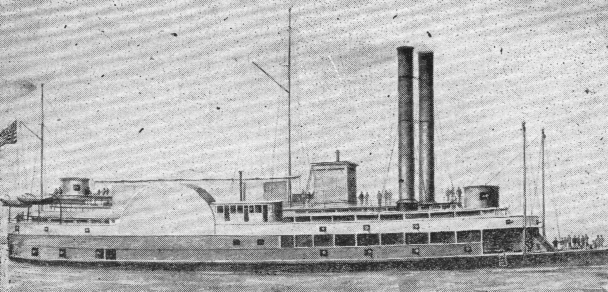 A rendering of the packet Louisville after conversion into a gunboat. (Keith Norrington collection)