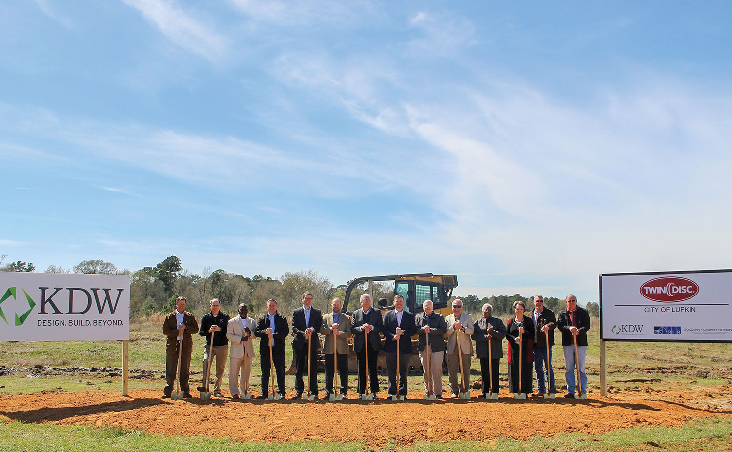 Groundbreaking ceremony for new 50,000-square-foot Twin Disc manufacturing facility in Lufkin, Texas.