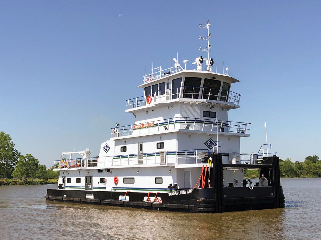 The Sandra Leigh Ivey is the second of a series of towboats for Kirby from Main Iron Works. (Photo courtesy of Kirby Inland Marine)