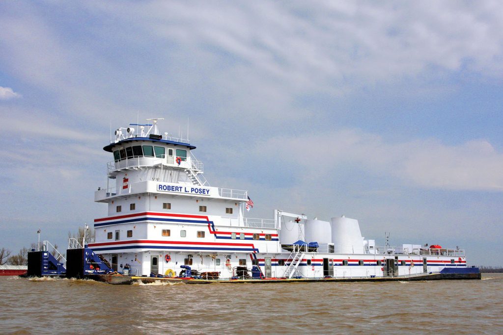 The mv. Robert L. Posey in 2011 before its purchase by ACBL and its present-day upgrade. (Photo by Jeff L. Yates)