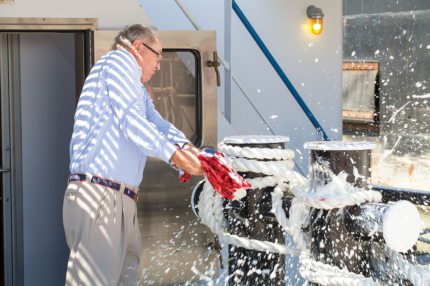 G. Brooks Sperry christens namesake vessel.