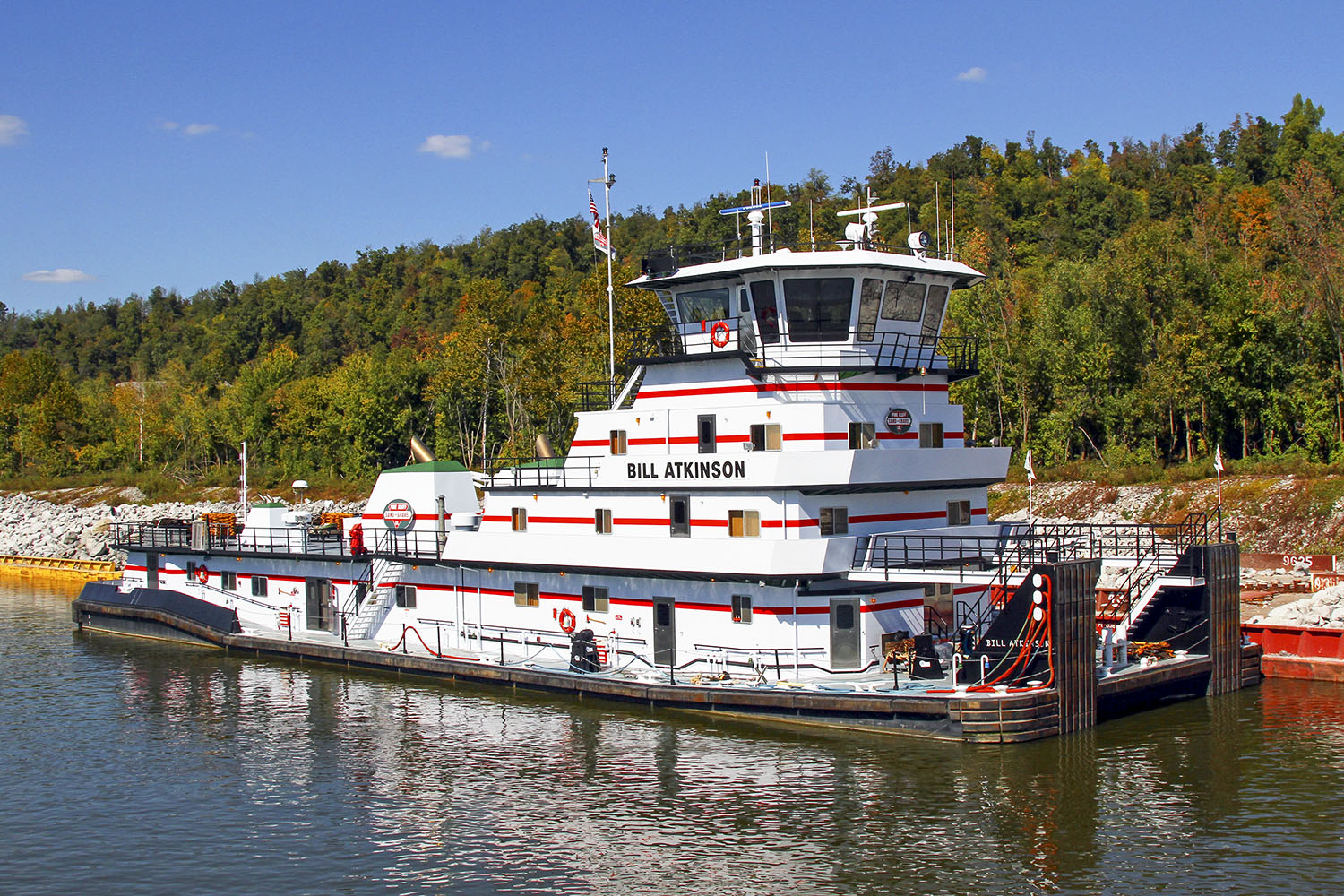 The Bill Atkinson is one of five towboats Canal Barge will buy from Pine Bluff Sand & Gravel. (Photo by Jeff L. Yates)