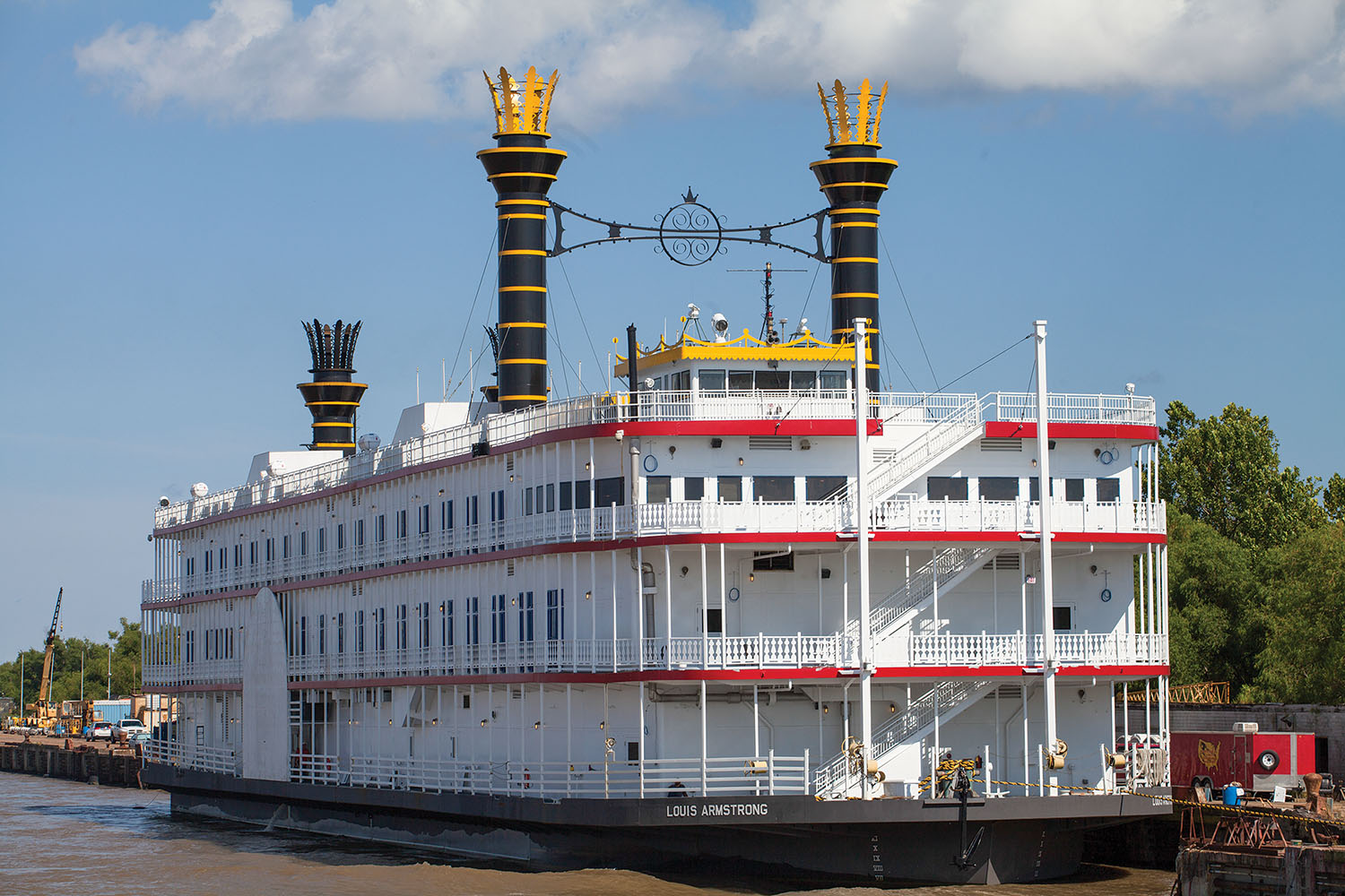 The Louis Armstrong, a jazz-themed excursion boat with a 2,500-passenger capacity, will begin cruising in New Orleans in November. (Photo by Frank McCormack)