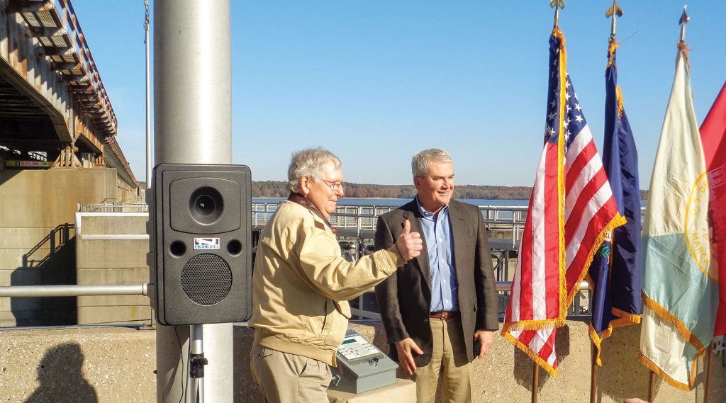 Sen. Mitch McConnell and Rep. James Comer (both R-Ky.) pushed the ceremonial button to activate the BAFF. (Photo by Shelley Byrne)