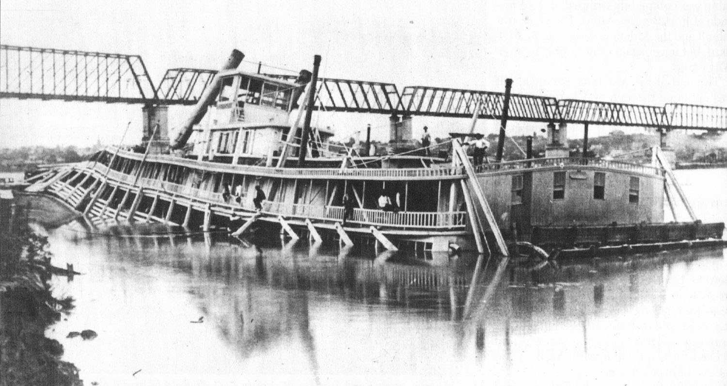 The Montana, shortly after sinking in 1884 at St. Charles, Mo. (Keith Norrington collection)