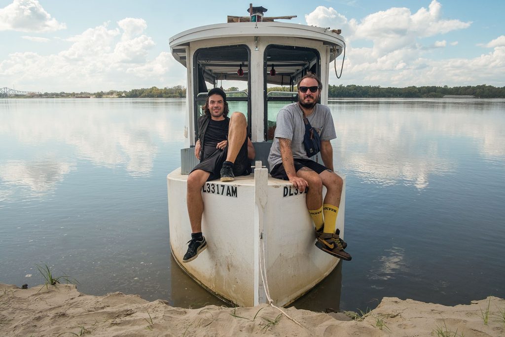 Mark Pozlep (left) and Maxime Berthou aboard the SS Thumpa-Southwind. (Photo courtesy of Maxime Berthou and Mark Pozlep)