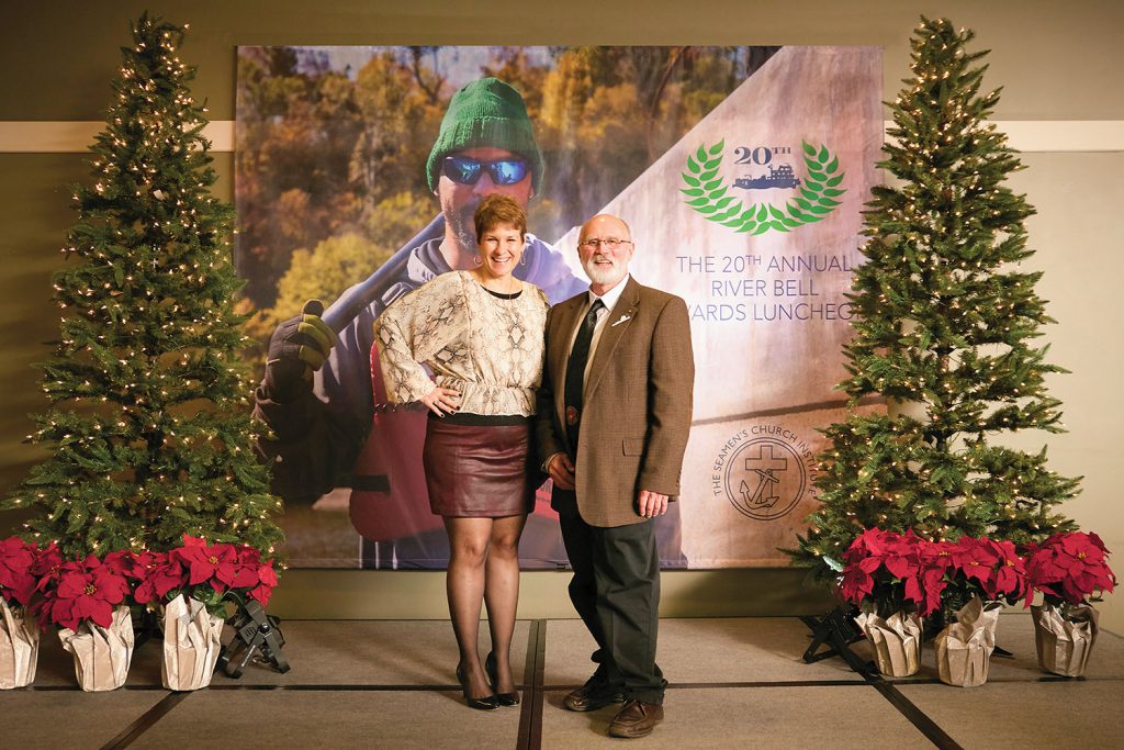 Jennifer Moehlmann and Capt. Mike Burkhart of Ingram. (Photo courtesy of Seamen's Church Institute)