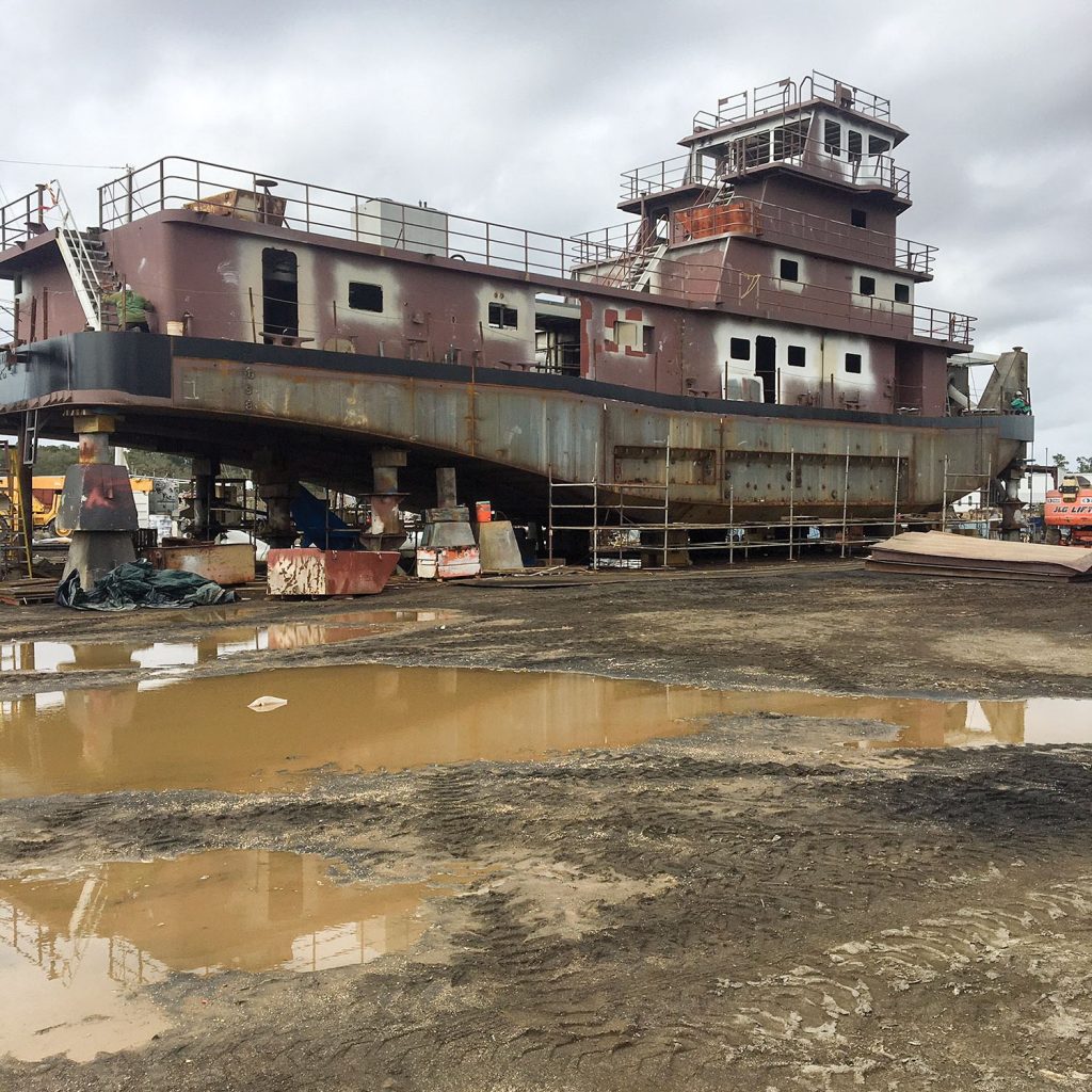 4,000 hp. towboat under construction at Metal Shark in Bayou La Batre, Ala.