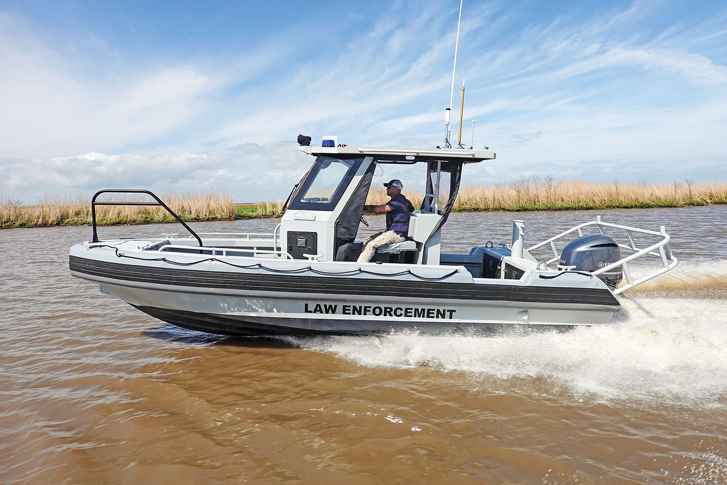 A Metal Shark 23 Relentless patrol boat, part of a five-boat fleet soon to be delivered to Ohio Department of Natural Resources. (Photo courtesy of Metal Shark)