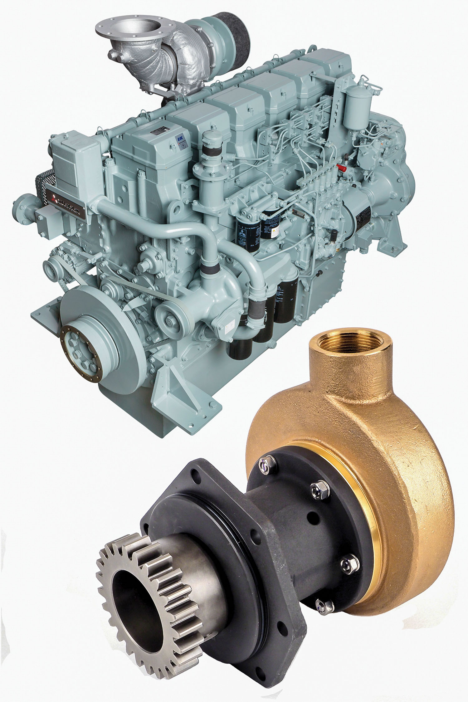 ME5000 series pumps can be configured three ways for different Mitsubishi engines.