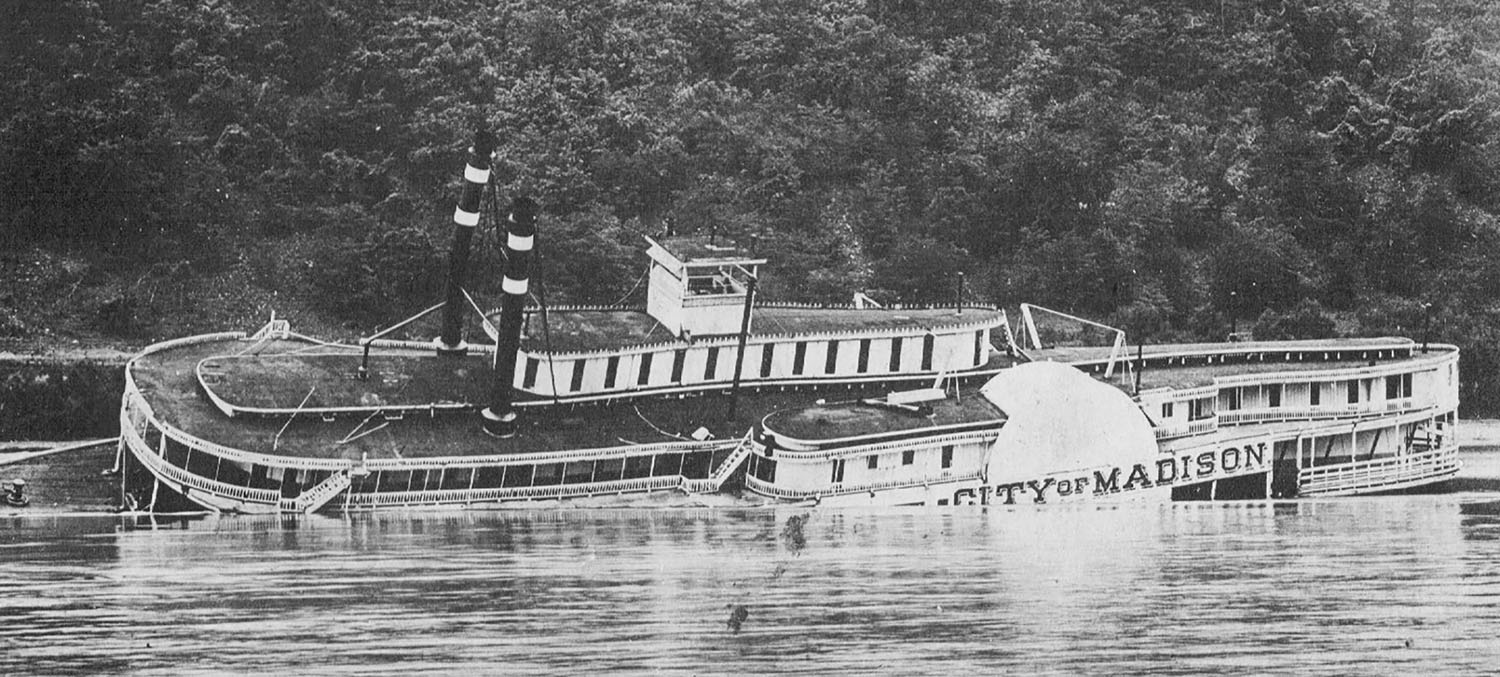 The City of Madison, after sinking at its namesake city on June 18, 1894. (Keith Norrington collection)