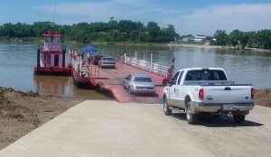 —Photo by Keith Todd/Kentucky Transportation Cabinet The Cave-in-Rock Ferry carries roughly 500 vehicles a day between Crittenden County, Ky., and Hardin County, Ill.