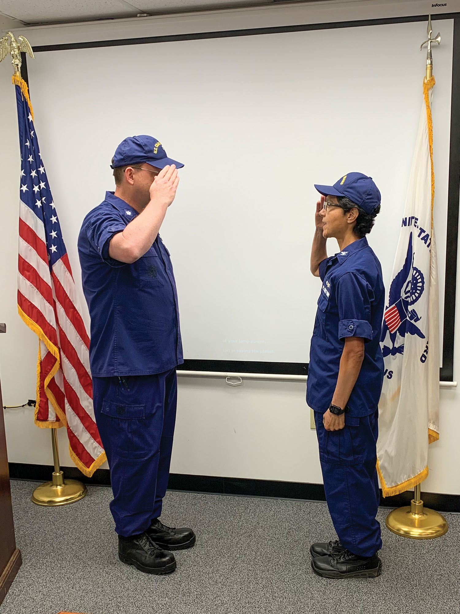 Cmdr. Ryan Rhodes relieved Capt. Roxanne as commander of Sector Lower Mississippi River in a June 4 ceremony. (U.S. Coast Guard photo)