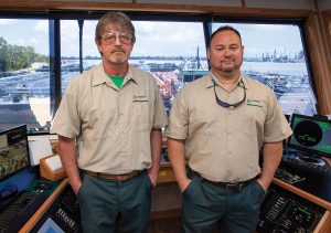 Capt. Wilson Gerald (left) and relief Capt. Kyle Marie.