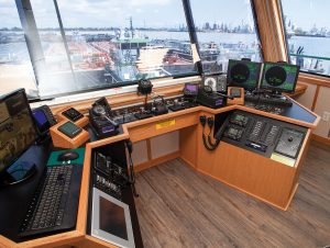 Wheelhouse of the mv. Daniel Wisner.