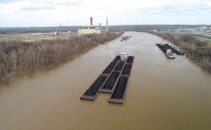 —photo courtesy of Parker Towing Company The mv. Charles Haun delivers a load of coal to a power plant on the Tombigbee River near Jackson, Ala.