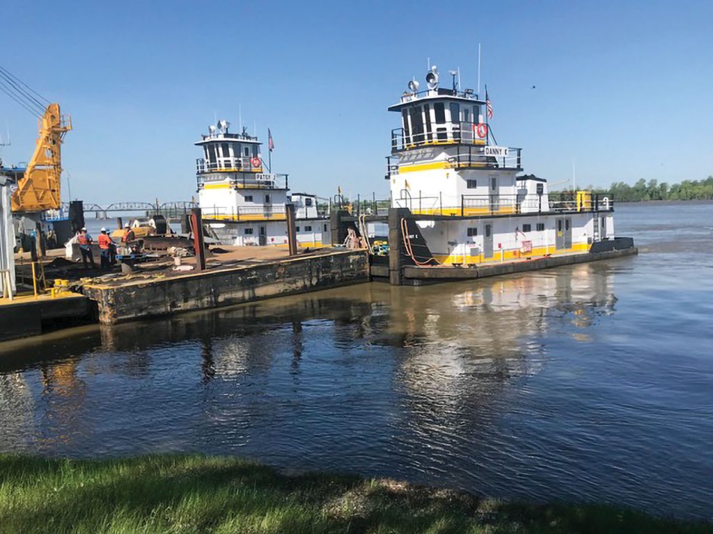 Two “sister” vessels together at an Ergon work site. (Photo courtesy of Ergon Marine & Industrial Supply)