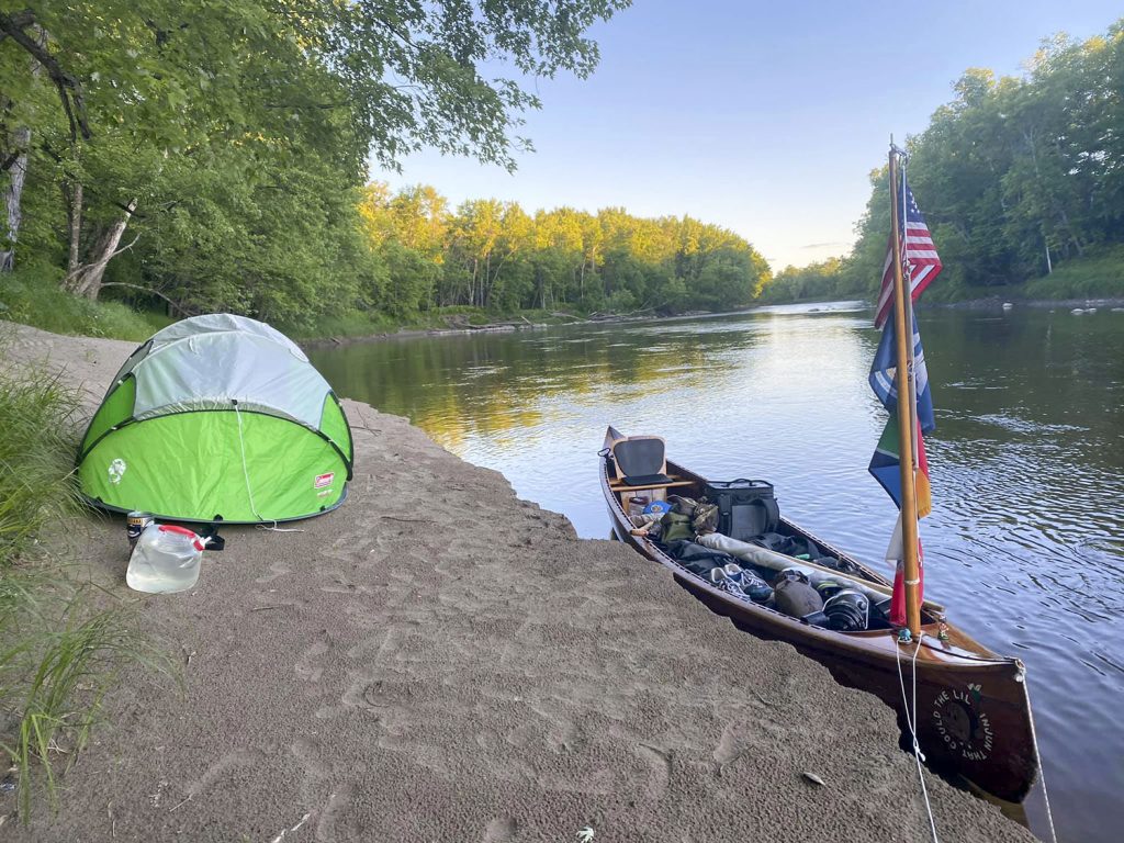 Camping on the bank of the Upper Mississippi River (Photo courtesy of Joey Cargol)