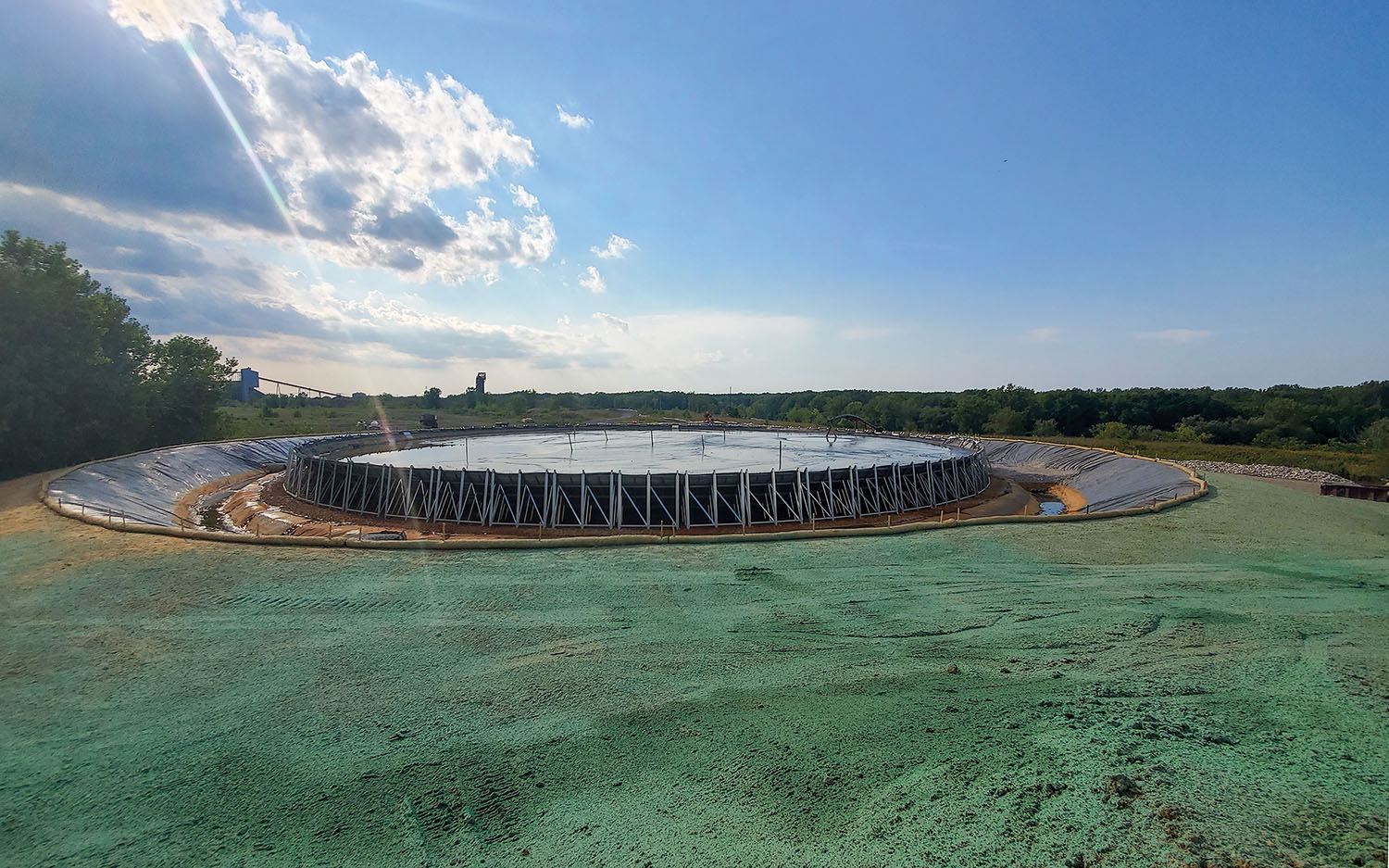 The Lorain Geopool is designed to hold 5,000 cubic yards of material. (Photo by Corry Platt, Coldwater Consulting LLC)