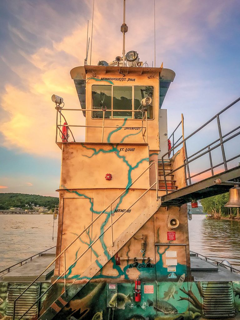 Living Lands and Waters’ towboat, the River Cleanup II, prepared for its second Subchapter M inspection this year. (Photo courtesy of Living Lands & Waters)