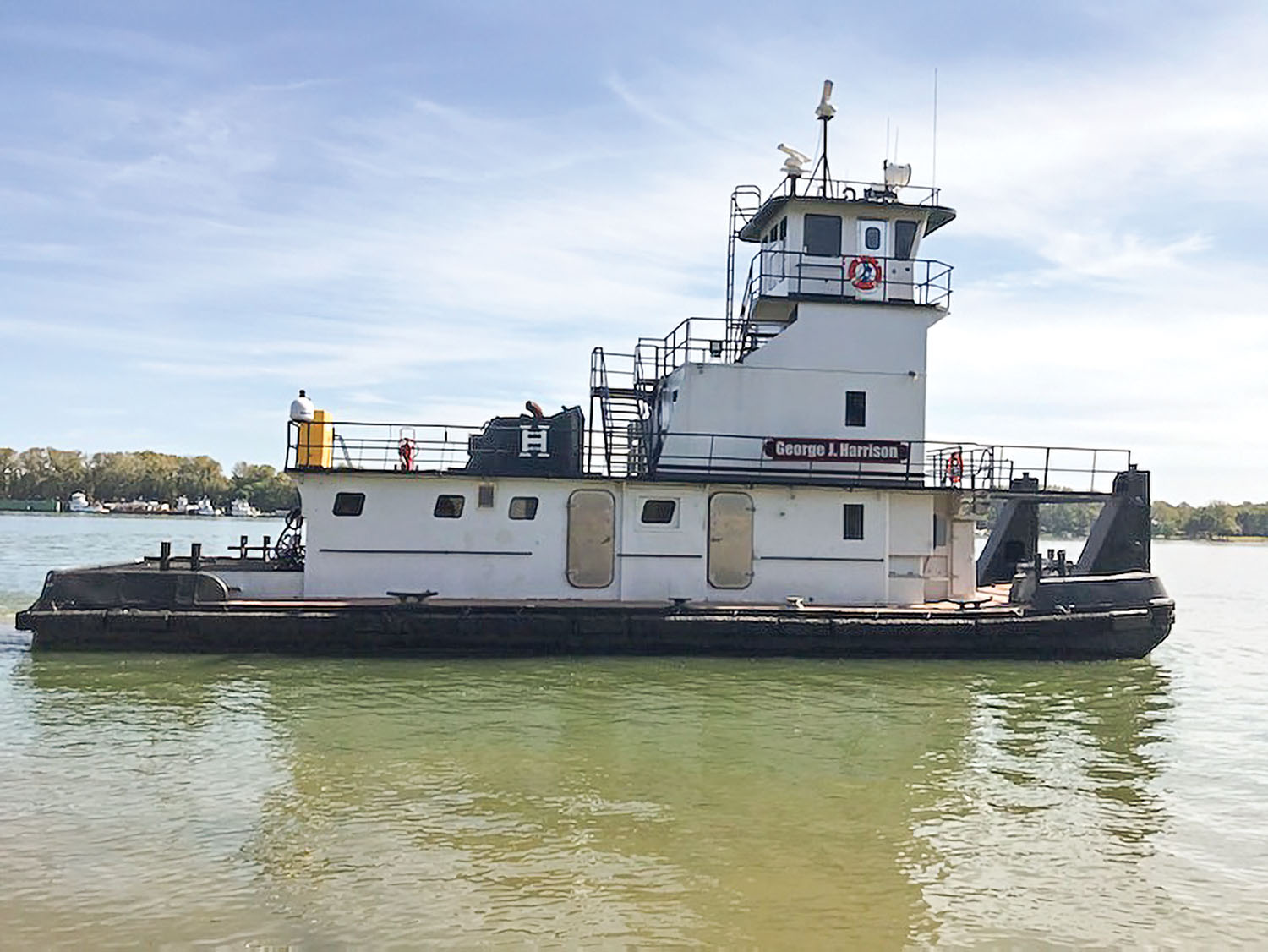 Bellaire Harbor Service expects to accept delivery soon of the mv. George J. Harrison, named after the 16-year-old son of Bob Harrison, president and owner. (Photo courtesy of Bellaire Harbor Service)